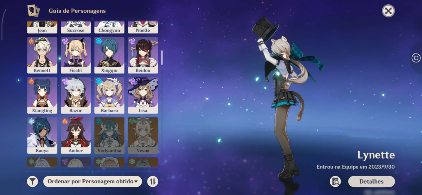 Conta de Genshin Impact, criada em 2021, rank 55
