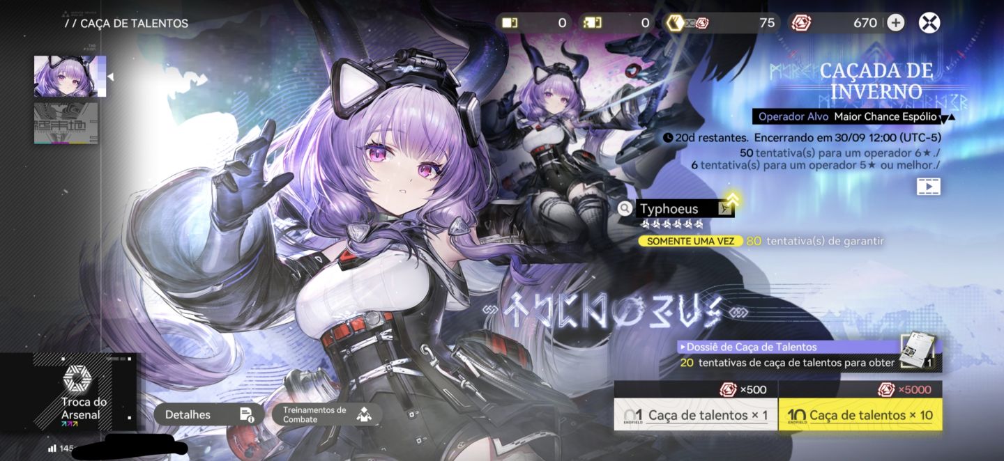 Conta Arknight Endfield com bastante personagens t6 e passa endgame tranquilo