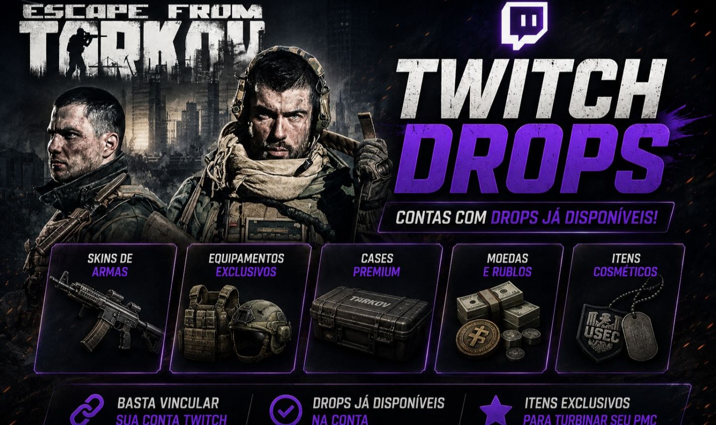 ESCAPE FROM TARKOV - TWITCH DROPS NOVOS - MAIS DE 100 CAIXAS