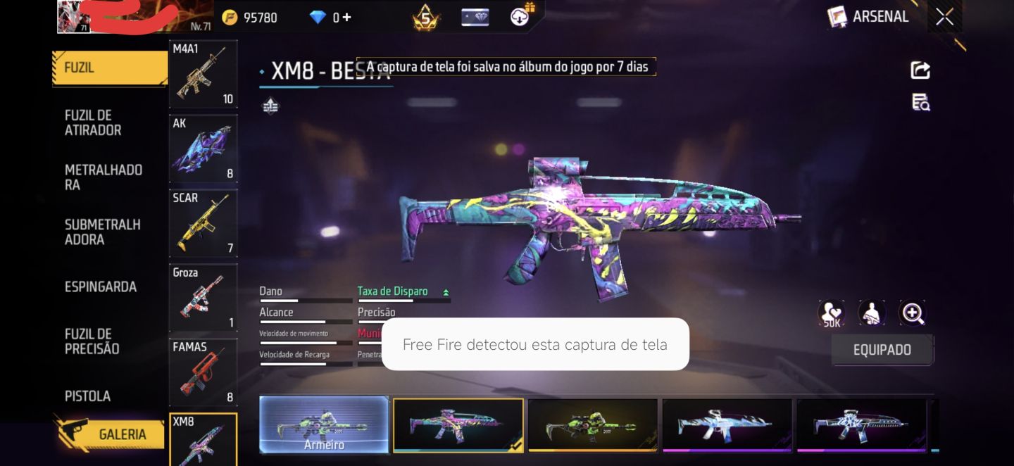 Conta free fire antiga 2018 com vários itens raros