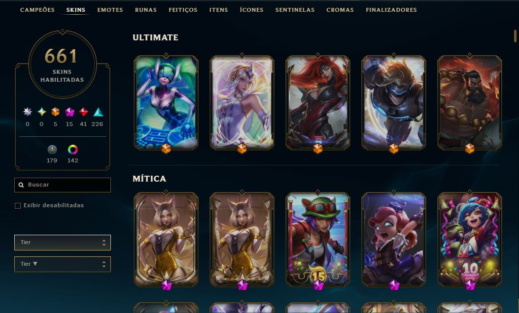 CONTA LOL | 661 SKINS | SEASON 2012