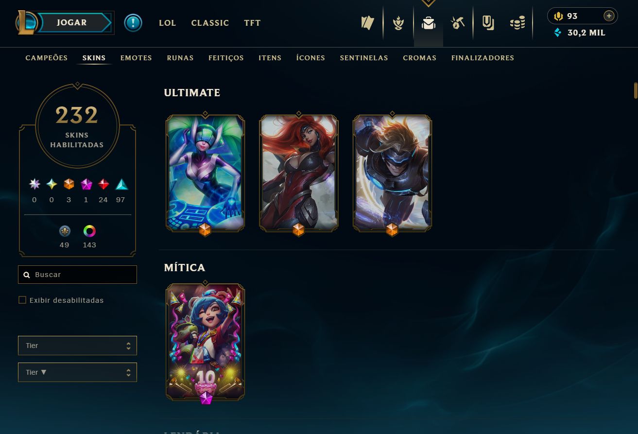 CONTA VETERANA 2015 [FA]: SETT CHIBI MÍTICO + 24 LENDÁRIAS + ZIGGS ODISSEIA