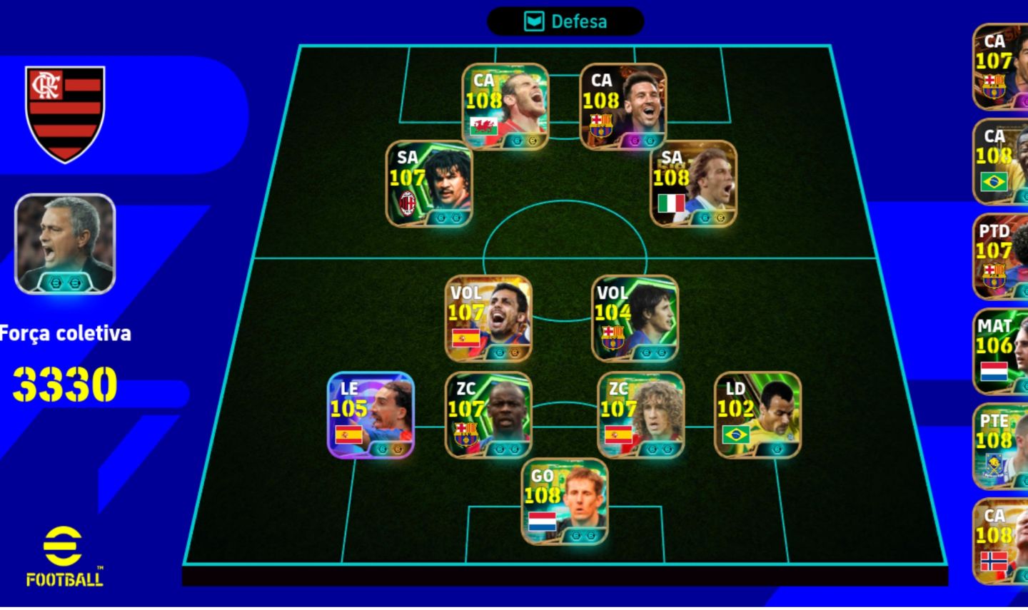Conta efootball fulll Del Piero, best, hard, Messi msn, van der sar e mais