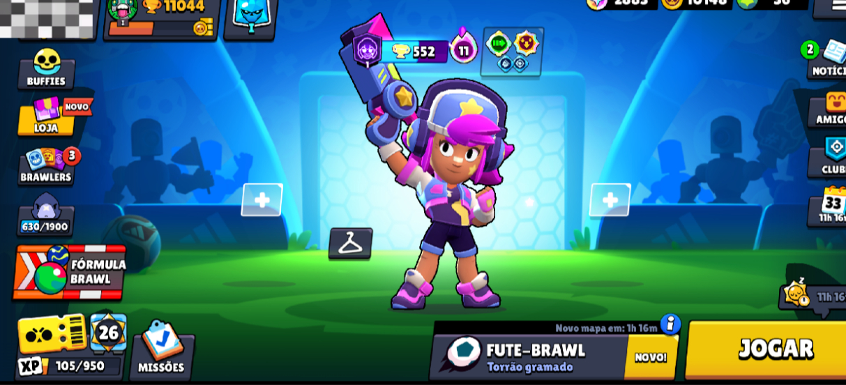 Conta com: 10k troféus 8000 de coins 4500 de bings com 32 Brawlers rank: dima
