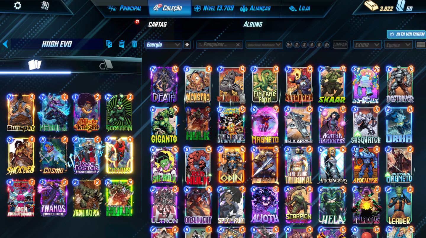 Conta Marvel Snap Cl 13.709 | Coleção com 393 das 496 cartas
