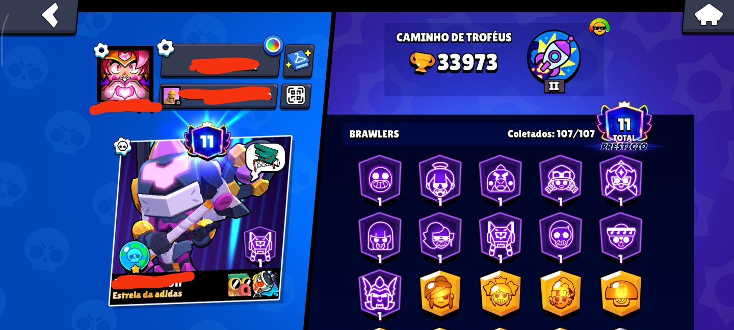 Conta brawl stars todos os brawlers 108/108