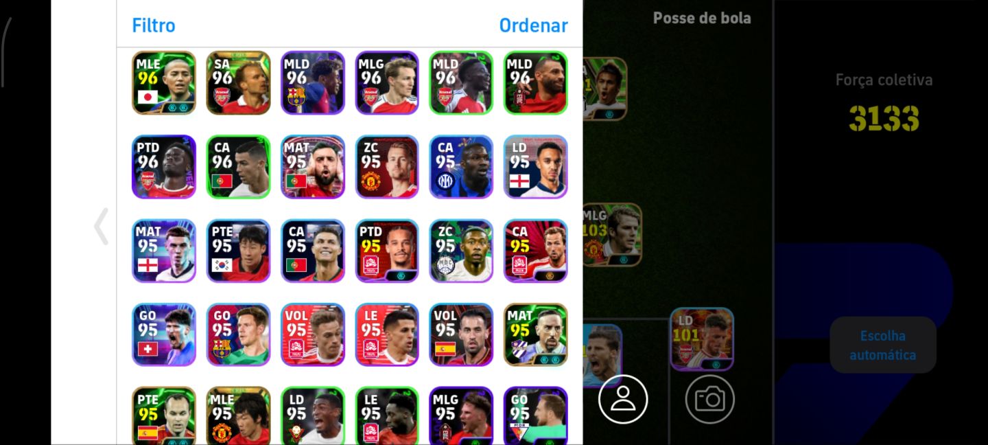 Conta Efootball Mobile 26 | Força 3133 |Ronaldinho 104, Suarez & Cia