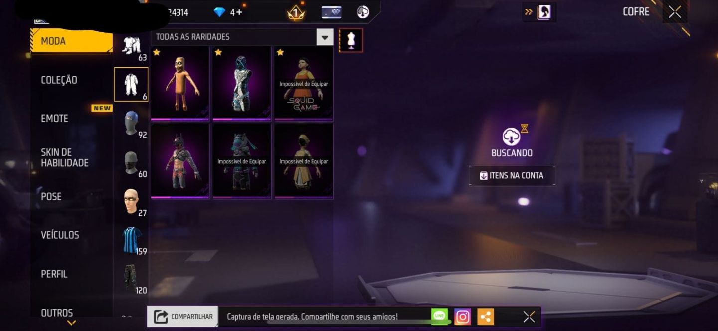 Conta de free fire | LVL 58 + email de recuperação