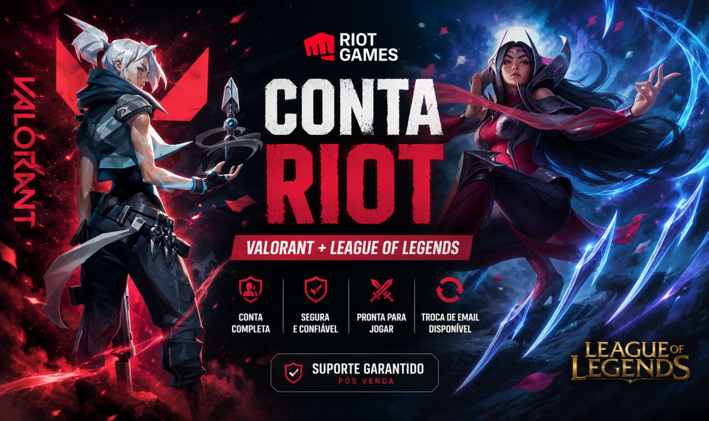 Conta Riot (LoL e Valorant) +225 Skins no Lol/+40 Skins (Premium+) no Valorant