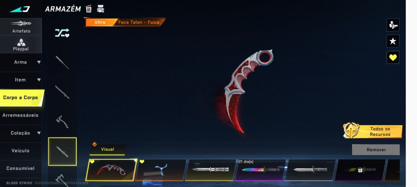 Estou vendendo uma conta de blood Striker top - com várias skins para você