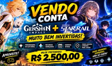 CONTAS GENSHIN IMPACT + HONKAY STAR RAIL END GAME MUITO BEM INVESTIDAS