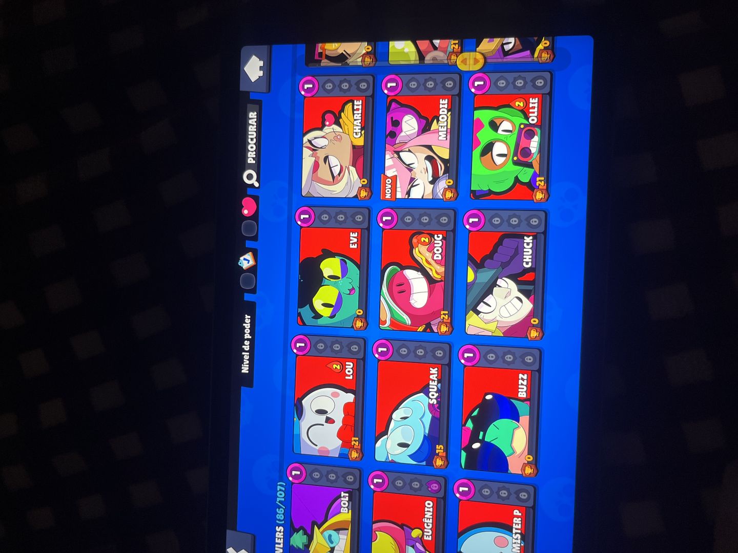 Conta de Braw Stars com mt brawlers maximizados para jogar rank maximo mitico1