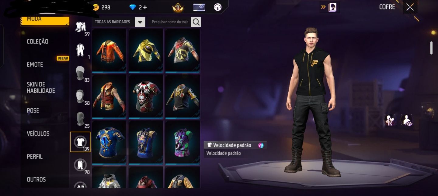 Conta de Free fire com 6 anos de idade