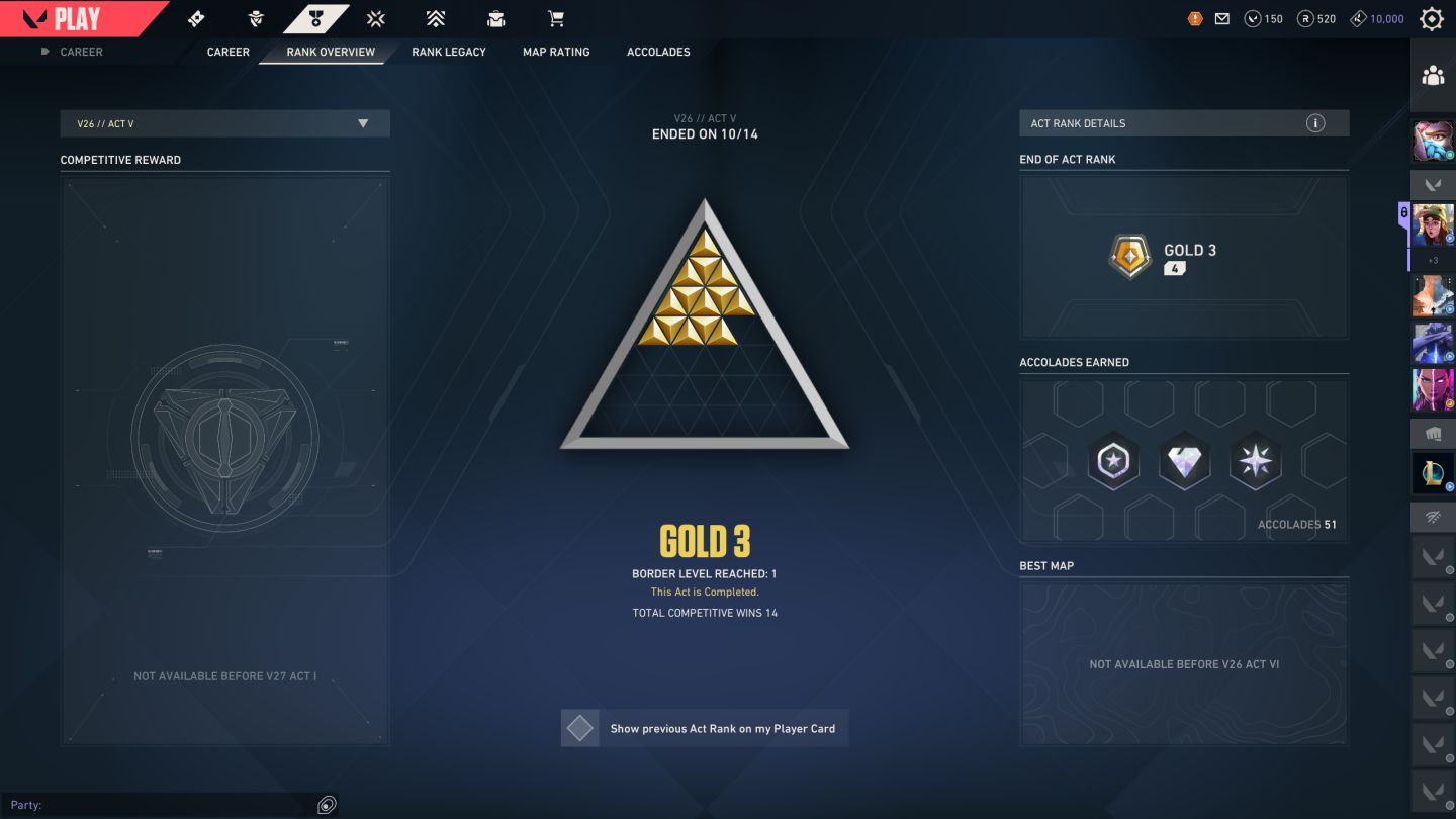 Conta Valorant OURO 3 com Pacote Arcane e Vandal Gaia e Passes