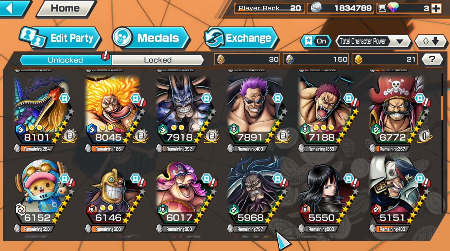 Conta iniciante com 9 EX