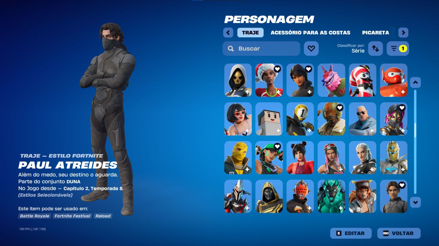 Conta de fortnite tryhard com 281 skins