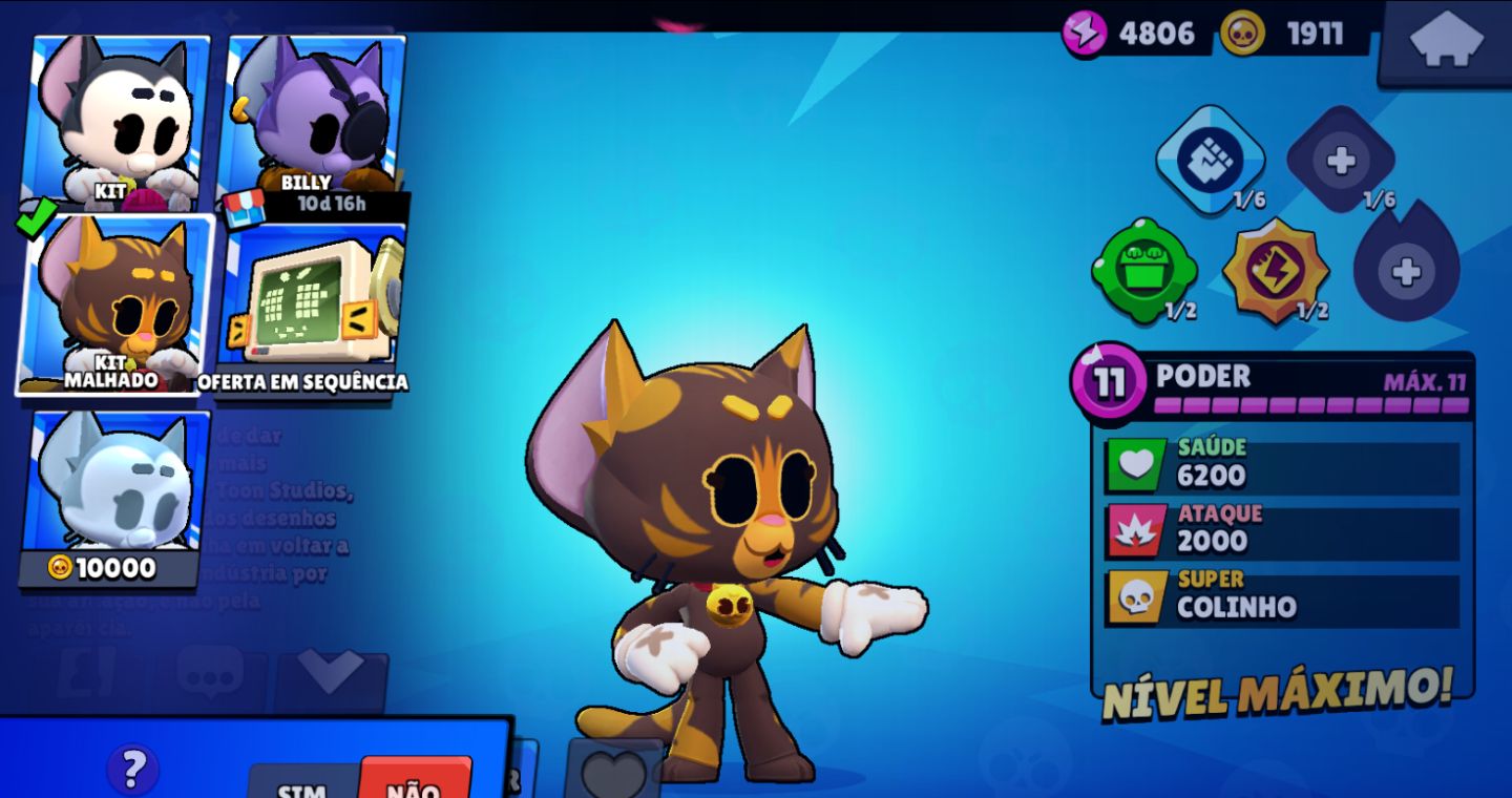 [ BRAWL STAR ] 18.789 Troféus + Buzz Godzilla Vermelho e Kit Poder 11