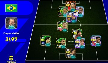 Conta eFootball FC 3197 com Cristiano Ronaldo 106 e vários jogadores 103+