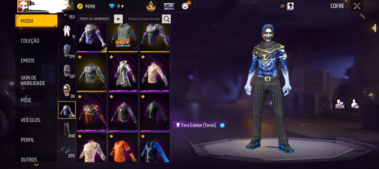 Conta de free fire com passe do thurzin e bandeirão