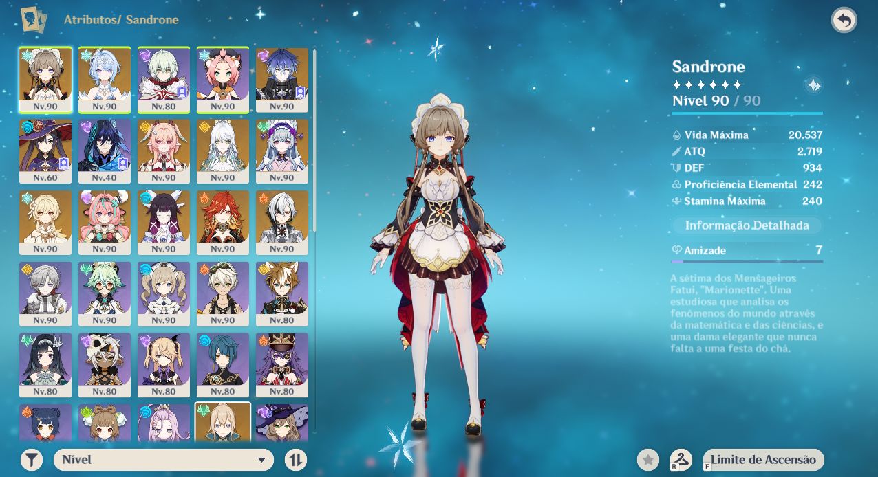 Conta GENSHIN + HSR + ZZZ ZIBAI, FLINS, CYRENE, EVANES, REMIELLE, SHUNG, PHOENIX