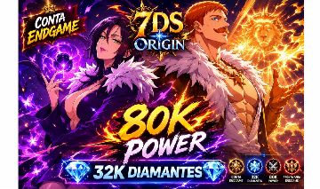 Conta 7ds Origin end game Scanor e Meliodas 80k de Power/ 32k Gemas