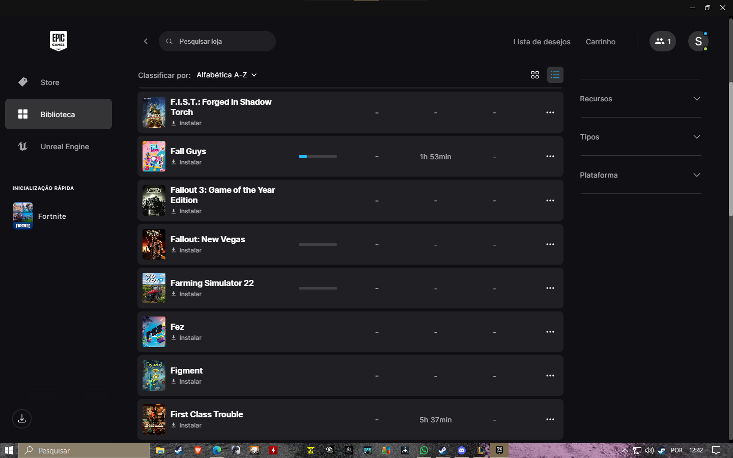 Conta Epic Games com varios jogos