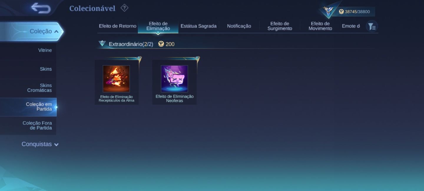 Conta Mobile Legends com várias skins disponíveis