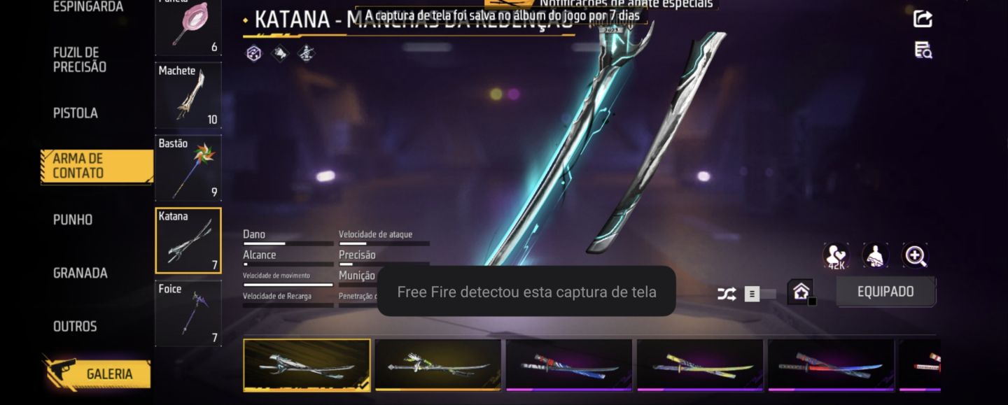 Conta Free fire itens exclusivos do jogo