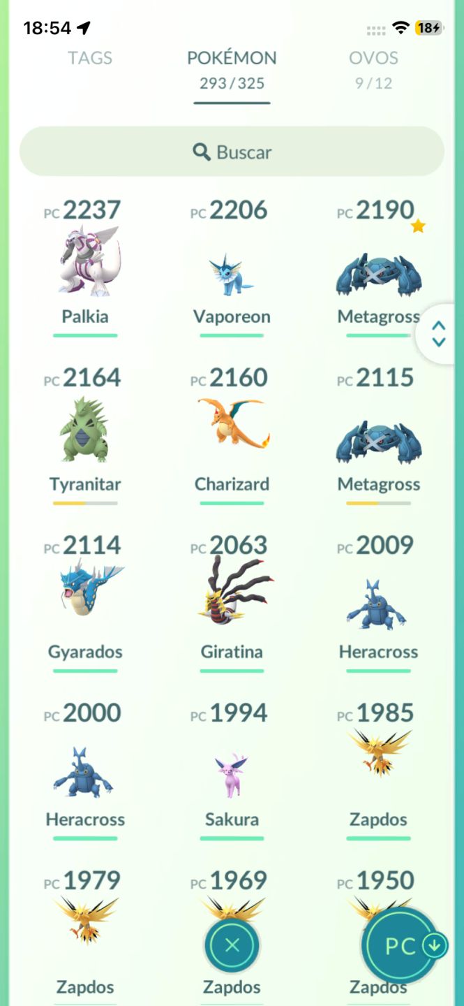 [Promoção] Conta pokemon go com 19 lendarios lvl 33 (FULL ACESSO)