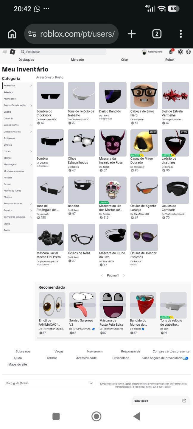 Conta roblox 2020 11k Gastos mais GoldLika: Battle e varios Off Sales