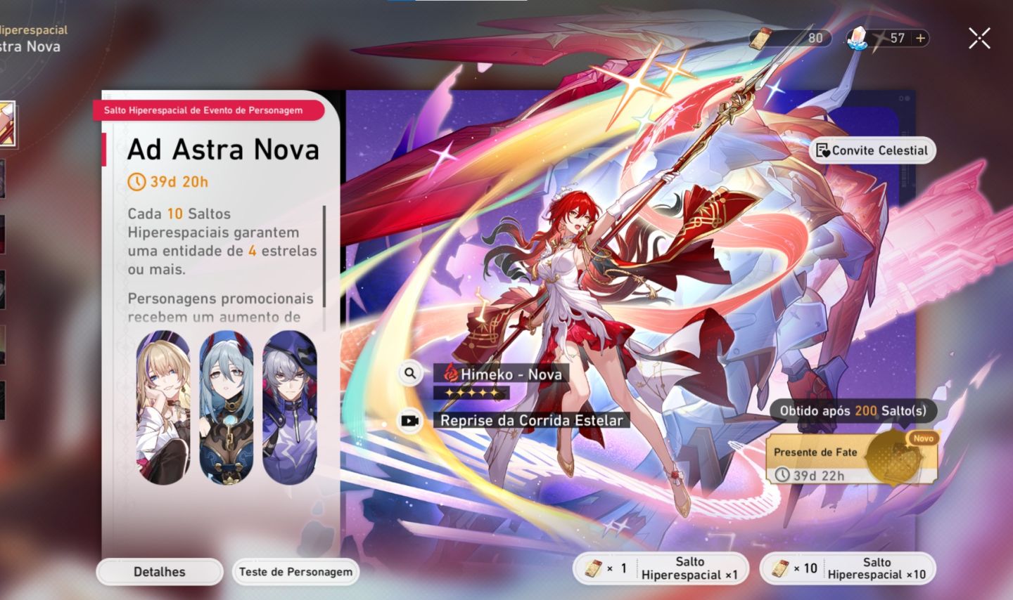 Conta Honkai Star Rail com TIME PREMIUM DE DOT E DA STAR WOLF LV999