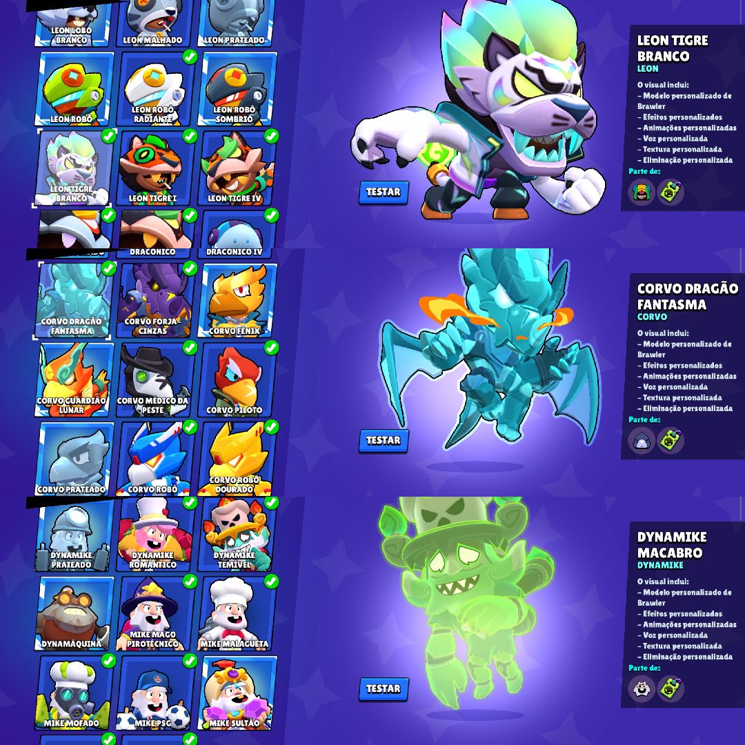 Conta com 3 Pro pass, vários passes plus, 50k e todos os Brawler