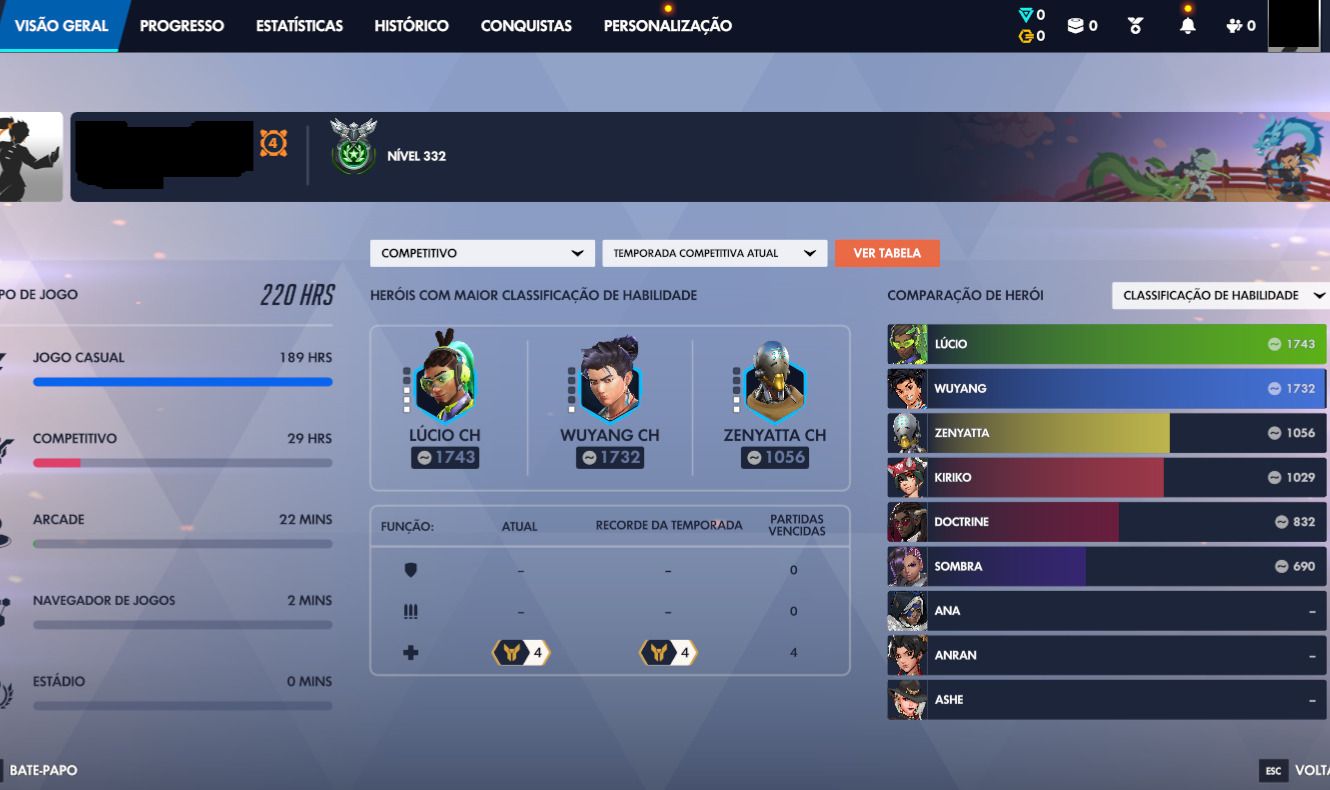 Conta overwatch gold 4