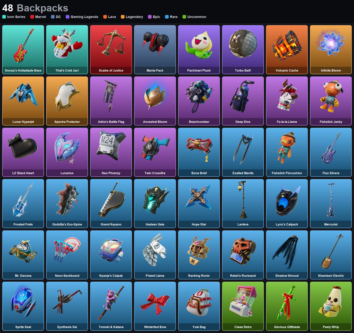 Conta 9 Skins - NEO VERSA - SANTA DOGG - DARK DOGGO - BLACK MANTA - AXO