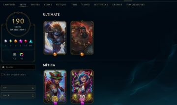 Conta LoL Gold 1 Full acesso, 190 skins, 169 mil essência azul, nivel 597