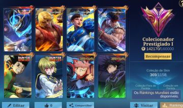 CONTA MOBILE LEGENDS MUITAS COLABS STREET, KOF, JUJUTSU,HXH