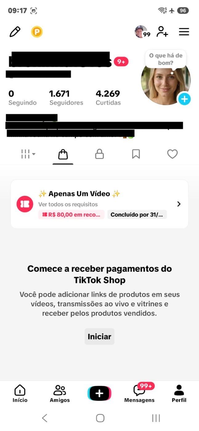 CONTA DO TIKTOK COM SHOP ATIVO +1,6K SEGUIDORES, LIVES ATIVAS (ENGAJAMENTO REAL)