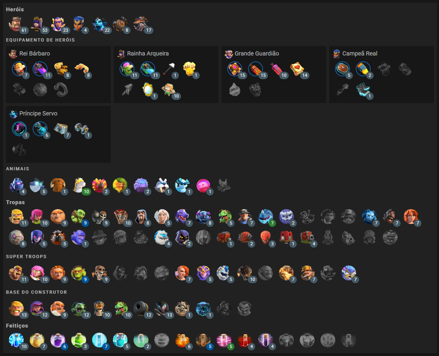 Conta Clash of Clans CV16