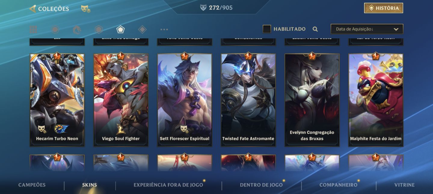 Conta de wild rift bem completa