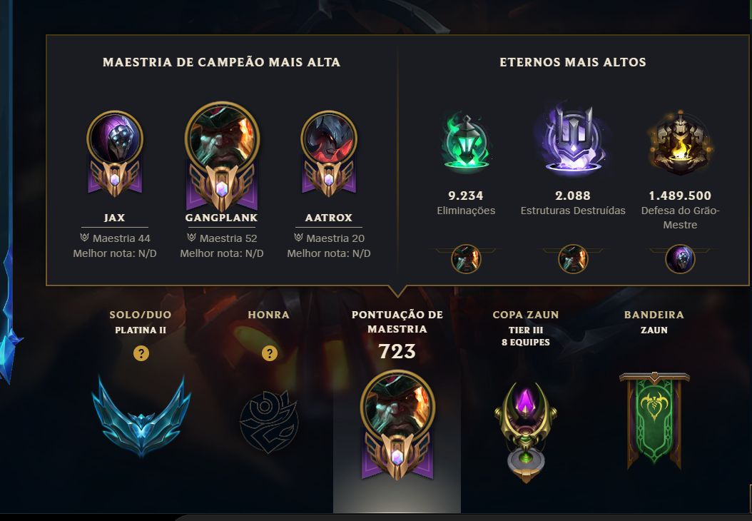 Conta de lol nivel 687