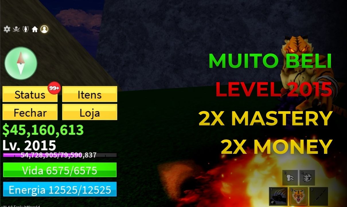 [PROMOÇÃO] CONTA BLOX FRUITS | TIGER FRUTA PERMANENTE + 2 GAMEPASSES