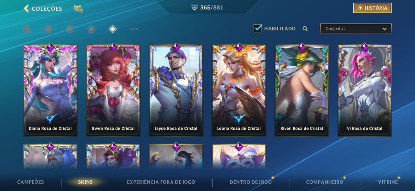 CONTA DE WILD RIFT EXTREMAMENTE COMPLETA 365 SKINS NA COLEÇÃO! | muitos gachas