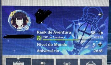Conta de Genshin Ar58 15 armas t5 +16t5 +122 dias de benção da lua.