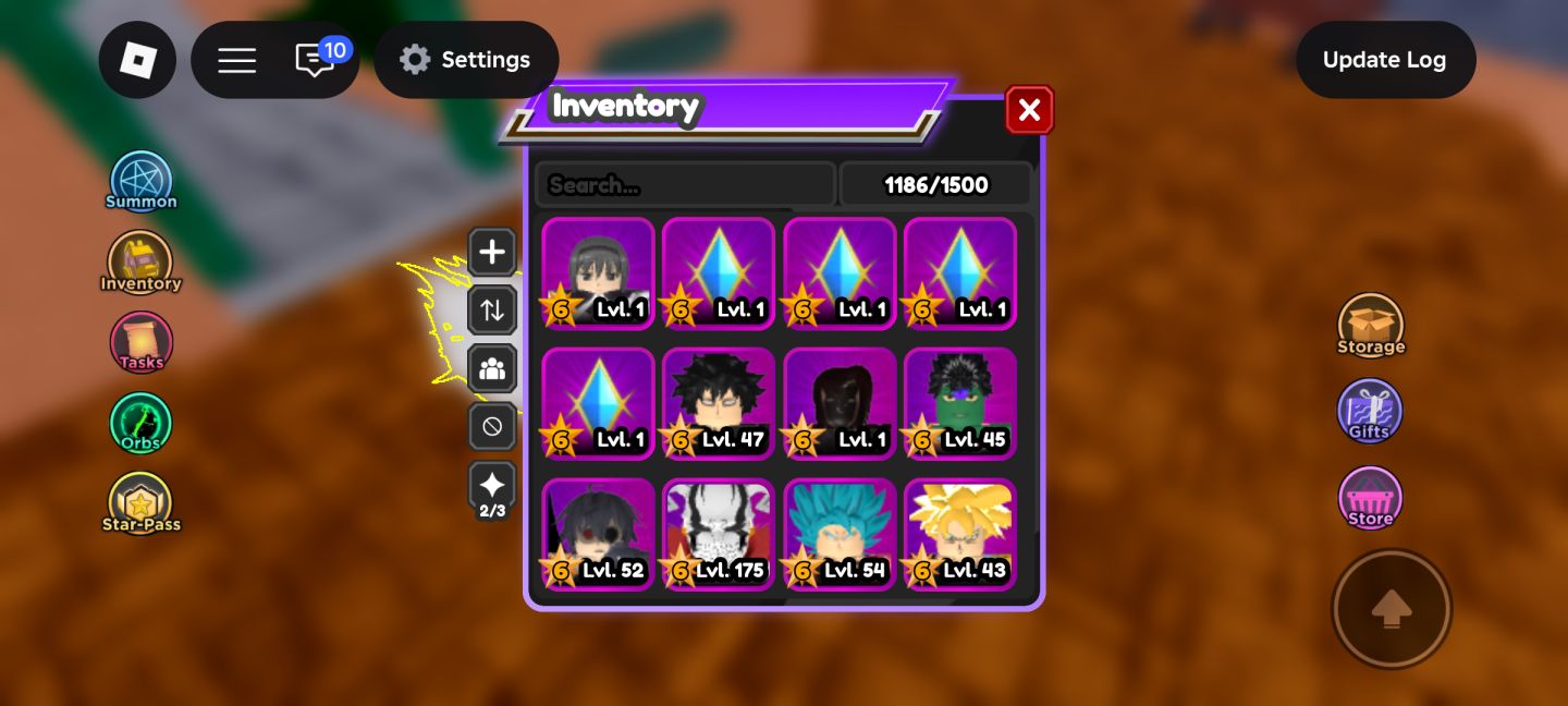 Conta de ASTD com 6 personagens 7 estrelas e muitos outros para evoluir