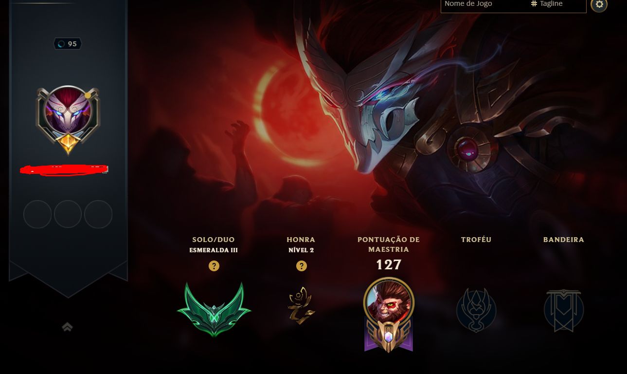 Conta de lol esmeralda 3 ganhando bastante lp