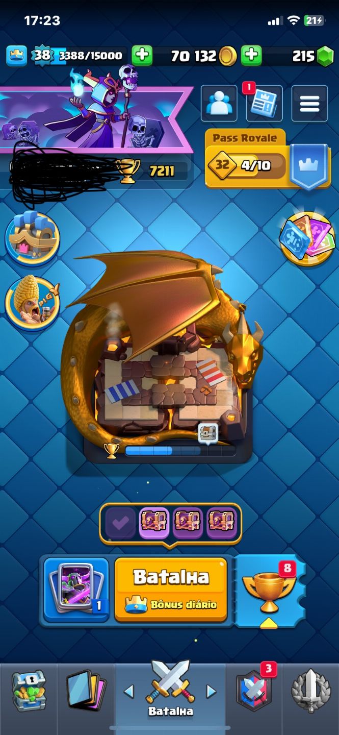 CONTA CLASH ROYALE 7200 TROFEUS