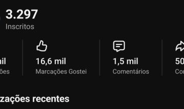 CANAL YOUTUBE | 3K INSCRITOS | 3 RECURSOS ATIVOS