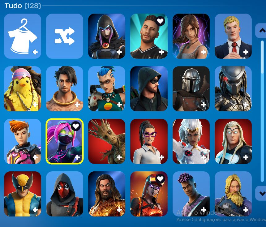 Conta OG fortnite cap 1 season 2, lv 1250, 128 skins. conjunto fundador + mako