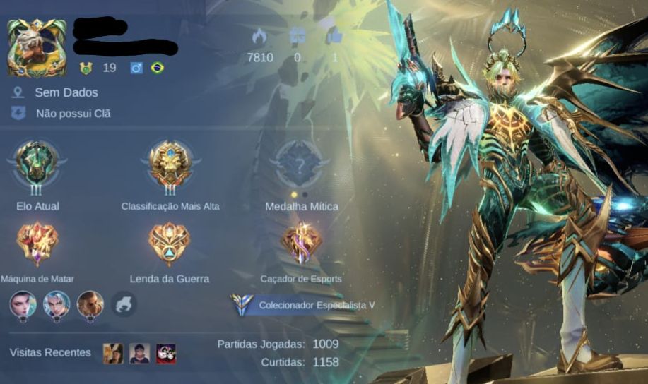 Conta de ML com 72 skins totais.