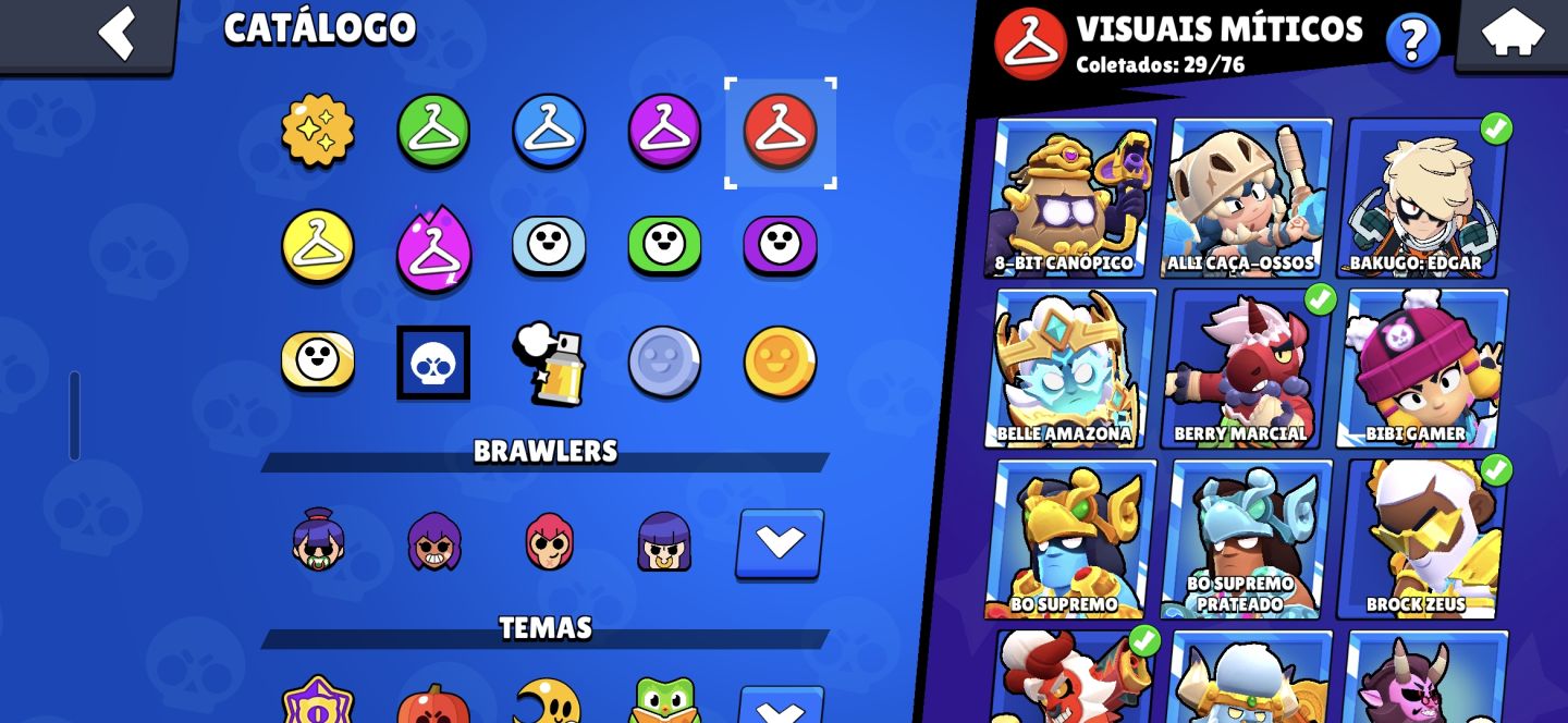 Conta de brawl stars com várias skins rara